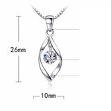 Sterling Silver Women's Fashion Jewelry High-Quality Zircon Simple Pendant Necklace